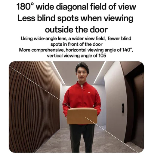 Vezeték nélküli videó kaputelefon Yesido - (KM27) - 2.4G, 2K HD 1080720px, 1000mAh, 4.3" TFT Képernyő - Fehér - 3