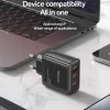 Yesido Fali Töltő (YC144) - 2x Type-C, 1x USB-A, 65W, GaN Technológia, Gyors Töltés - Fekete thumbnail