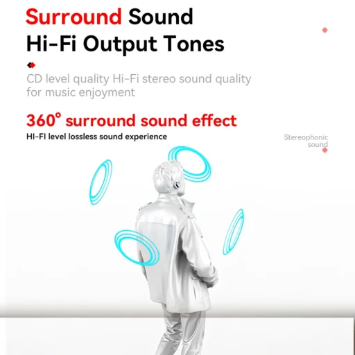 Yesido Vezeték nélküli Fülhallgató (TWS22) - Mikrofonnal, Bluetooth V5.3, LED Kijelző, Érintésvezérlés, Félig a fülben kialakítás, 400mAh - Fekete - 7