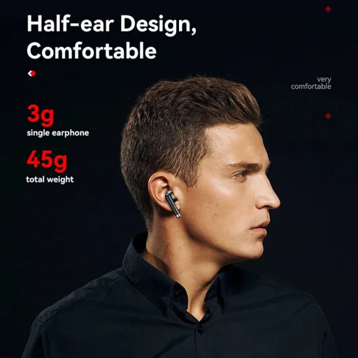 Yesido Vezeték nélküli Fülhallgató (TWS22) - Mikrofonnal, Bluetooth V5.3, LED Kijelző, Érintésvezérlés, Félig a fülben kialakítás, 400mAh - Fekete - 4