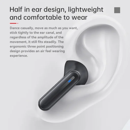 Yesido Wireless Earbuds (TWS19) - ENC-vel, Érintésvezérléssel, Bluetooth V5.3-mal, LED Kijelzővel, Félhallgató Designnal, 470mAh - Fekete - 8