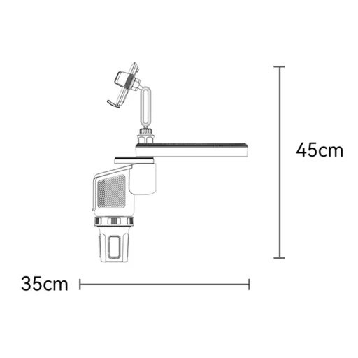 Yesido 4in1 (C274) - Pohártartó, Telefon Tartó és Apróságok Tároló, 720°-ban Állítható Szög, 4.7-7.2" - Fekete - 12