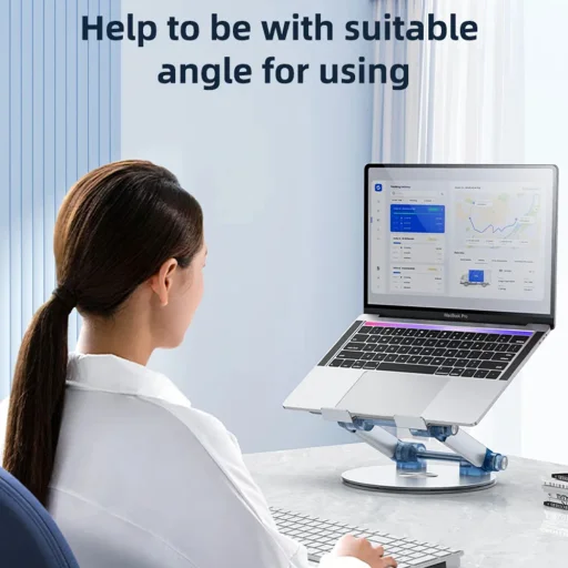 Laptop 10 - 17.3 inch Ezüst Yesido - Laptop Tartó (LP06) - Erős Állvány, Alumínium Ötvözet, 360 Fokos Forgatás - 3