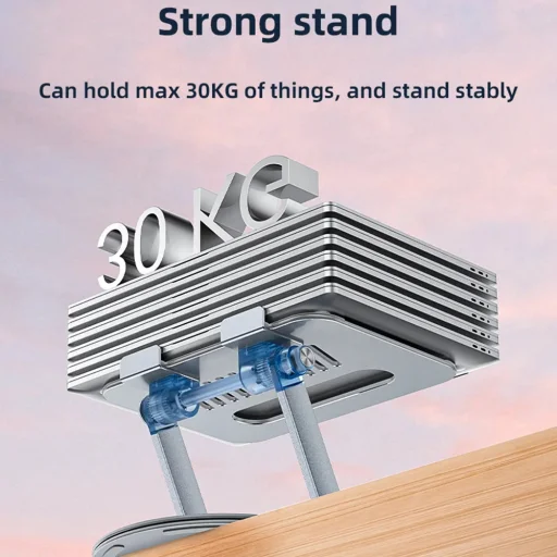 Laptop 10 - 17.3 inch Ezüst Yesido - Laptop Tartó (LP06) - Erős Állvány, Alumínium Ötvözet, 360 Fokos Forgatás - 4