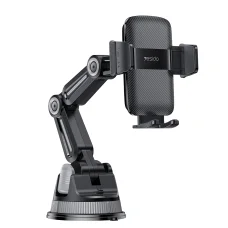 Yesido - Telefon tartó (C275) - Műszerfalra, 1260 fokos teljes körű állítható kialakítás, 4.7-7.2" Telefon - Fekete