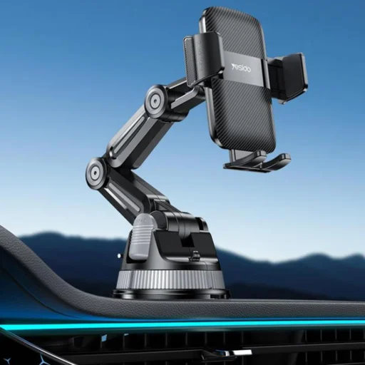 Yesido - Telefon tartó (C275) - Műszerfalra, 1260 fokos teljes körű állítható kialakítás, 4.7-7.2" Telefon - Fekete - 7