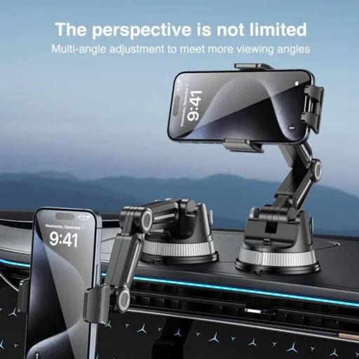 Yesido - Telefon tartó (C275) - Műszerfalra, 1260 fokos teljes körű állítható kialakítás, 4.7-7.2" Telefon - Fekete - 9