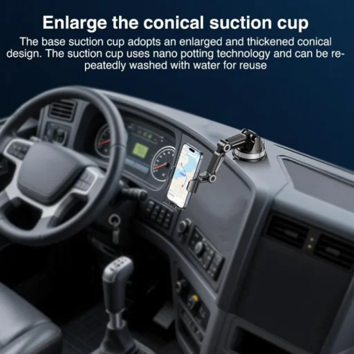 Yesido - Telefon tartó (C275) - Műszerfalra, 1260 fokos teljes körű állítható kialakítás, 4.7-7.2" Telefon - Fekete - 5