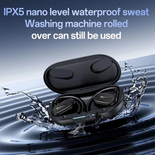 Yesido Vezeték nélküli fülhallgató (YSP25) - Bluetooth V5.3, Nyitott fül dizájn, IP54, 600mAh - Fekete - 7