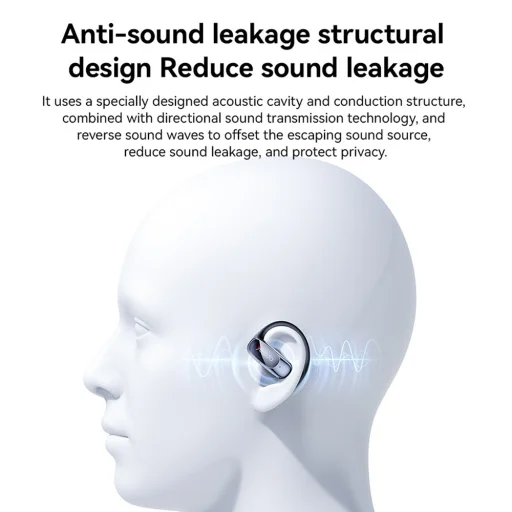 Yesido - Vezeték nélküli fülhallgató (YSP24) - Bluetooth V5.4-gyel, nyitott fül kialakítás, 400mAh, Type-C - Fekete - 2