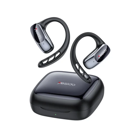 Yesido - Vezeték nélküli fülhallgató (YSP24) - Bluetooth V5.4-gyel, nyitott fül kialakítás, 400mAh, Type-C - Fekete - 1