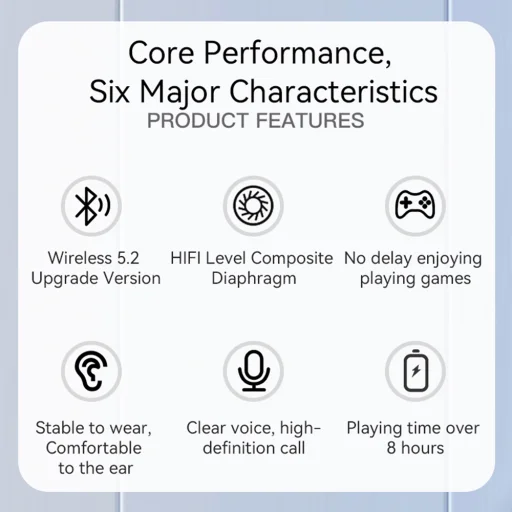 Yesido Vezeték nélküli fejhallgató (EP05) - Bluetooth V5.2, zajszűrő, 400mAh, vízálló, Type-C töltés - Fekete - 5