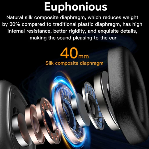 Yesido Vezeték nélküli fejhallgató (EP05) - Bluetooth V5.2, zajszűrő, 400mAh, vízálló, Type-C töltés - Fekete - 7