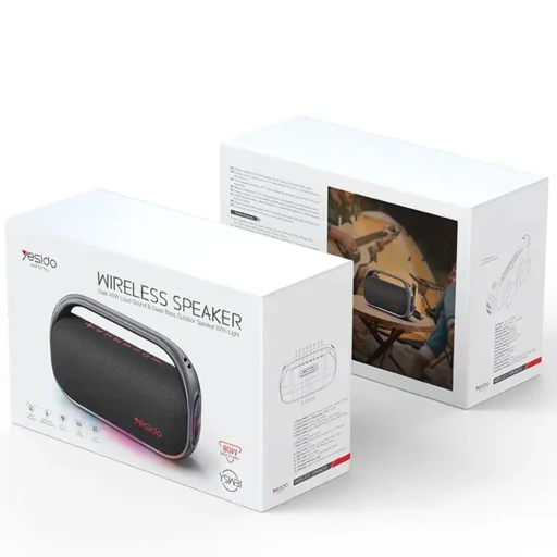 Bluetooth hangszóró YSW31 Fekete Yesido - RGB világítási effekt, Bluetooth 5.0, 80W, 8000mAh, vízálló - 2