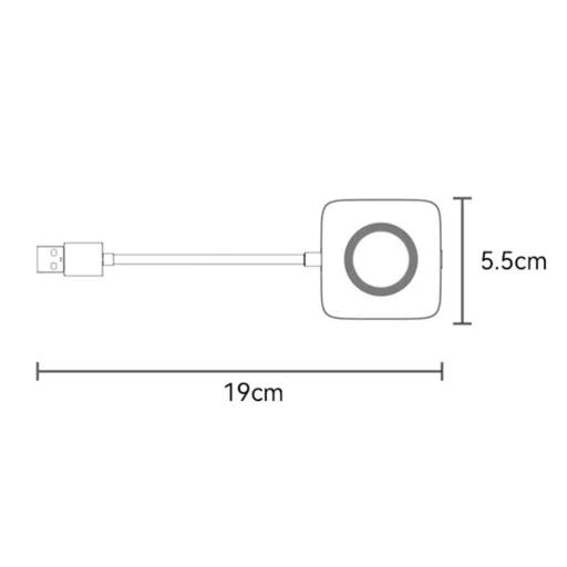 Yesido - Wireless CarPlay Adapter (KM23) - USB-C kábelével, Bluetooth V5.0, 1080P - Szürke - 6