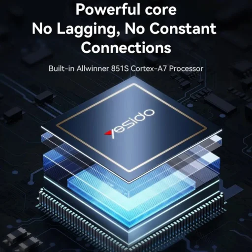 Yesido - Wireless CarPlay Adapter (KM23) - USB-C kábelével, Bluetooth V5.0, 1080P - Szürke - 5