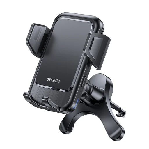Autós tartó Yesido Vezeték nélküli Töltéssel (C312) - Légbeömlőre, Automatikus Csipesz, Intelligens Indukció, 15W, 4.7 - 6.8inch - Fekete - 1