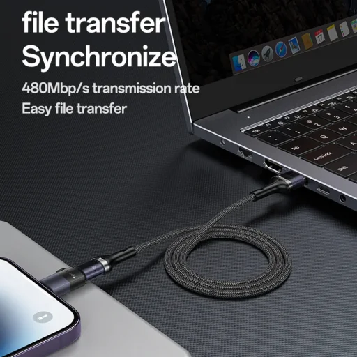 Yesido - OTG Adapter (GS27) - Type-C Lightninghez, 480Mpb/s, Alumínium ötvözet, 27W - Szürke - 3