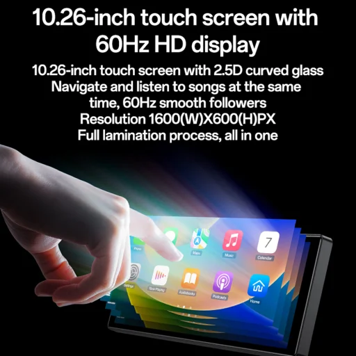 Yesido - Vezeték nélküli autós sztereó (KM19) - Dupla HD kamera, Plug&Play, CarPlay, Android Auto, AirPlay - Fekete - 4