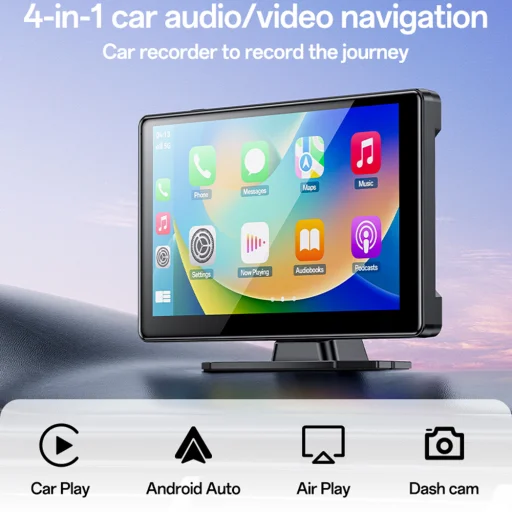 Wireless Car Stereo Yesido - DUAL HD Kamera, Bluetooth 5.2, Plug&Play, CarPlay, Android Auto, AirPlay - Fekete - 3