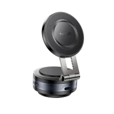 Yesido - Autós tartó vezeték nélküli töltéssel (C225) - MagSafe, műszerfalhoz, elektromos vákuumzár, 360°, univerzális - Fekete