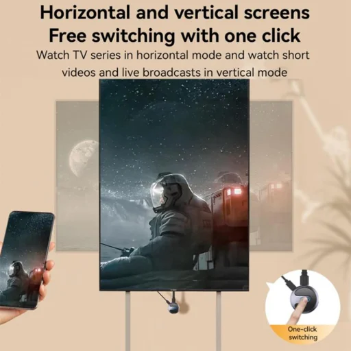 Yesido TV15 Képernyő Tükröző Dongle – Kettős WiFi 2.4GHz/5GHz, HDTV, 1080P, 5V/1A – Szürke - 2