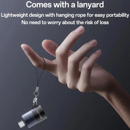 Yesido - Kártyaolvasó (GS37) - Type-C, nagysebességű, alumínium ötvözet, támogat 1TB-ot, Plug and Play, TF kártya - Fekete - 9