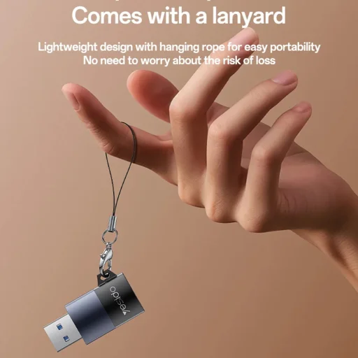 Yesido - Kártyaolvasó (GS36) - USB, Gyors, Alumínium ötvözet, 1TB támogatás, Csatlakoztat és használ, TF kártya - Fekete - 4