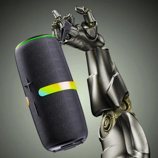 Yesido - Vezeték nélküli hangszóró (YSW22) - Bluetooth 5.3, TWS, RGB világítások, IPX6, FM rádió, TF, AUX, Type-C, 4500mAh, 30W - Fekete - 3