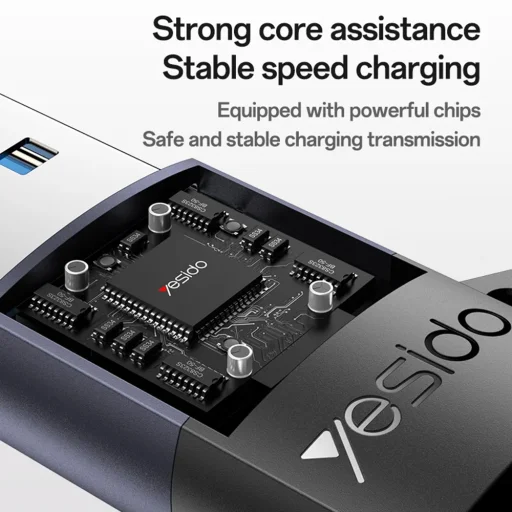 Yesido OTG Adapter (GS34) - USB3.0 férfi csatlakozó Type-C női csatlakozóhoz, 18W, alumínium ötvözet - Szürke - 3