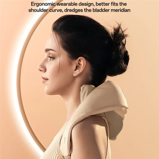 Yesido - Nyakmasszírozó (MG11) - Állítható, 3 sokoldalú masszázs mód, nyugtató hőterápia, 2400mAh - Bézs - 7