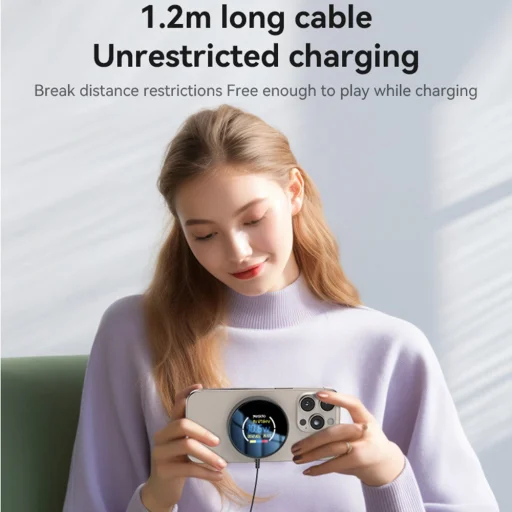 Yesido Vezeték nélküli Töltőállomás (DS28) - Mágneses Markolat, Digitális Kijelző, Gyors Töltés, 15W, Type-C Kábel, 1.2m - Fekete - 7