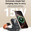 iPhone, Apple Watch, AirPods Fekete Yesido - Wireless Charging Station 3in1 (DS27), Mágneses, Összecsukható, Tartó, 15W thumbnail