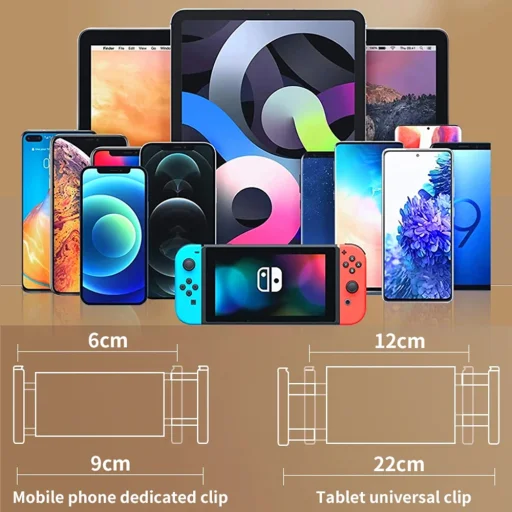 4 - 12.9 inch eszközökhöz Yesido Desk Holder (C296) Lazy Man Stand, Többirányú összecsukható tengely - Fekete - 7