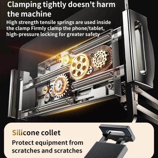 4 - 12.9 inch eszközökhöz Yesido Desk Holder (C296) Lazy Man Stand, Többirányú összecsukható tengely - Fekete - 3