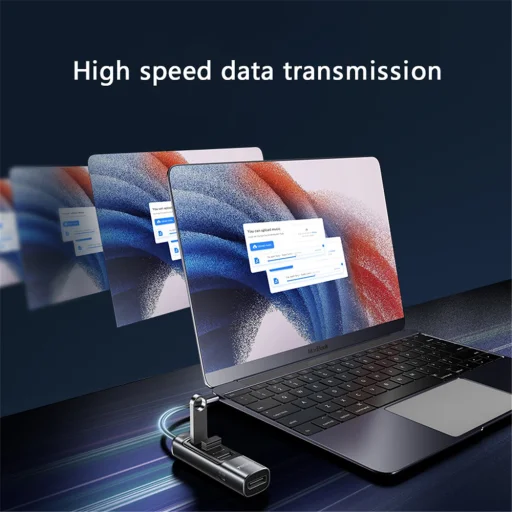 Yesido - Dokkoló Állomás 5in1 (HB23) - Type-C to 3x USB, USB-C, DisplayPort, PD100W, Gyors Töltés, 4K@30Hz, 5Gbps - Szürke - 6