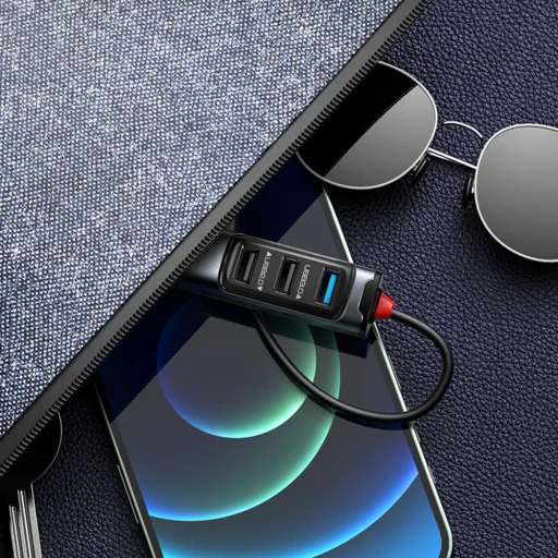 Yesido - Dokkoló Állomás 5in1 (HB23) - Type-C to 3x USB, USB-C, DisplayPort, PD100W, Gyors Töltés, 4K@30Hz, 5Gbps - Szürke - 7