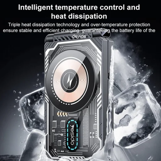 Yesido - Vezeték nélküli töltőállomás (DS25) - Mágneses Gyors Töltés, telefonhoz, órához, fülhallgatóhoz, összecsukható, állvány, 15W - Fekete - 9