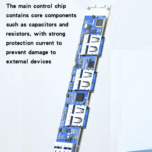 Yesido 4in1 (HB17) Csatlakozóállomás - Type-C to 1x USB3.0, 3x USB2.0, Plug&Play, 5Gbps, Alumínium Ötvözet - Szürke - 7