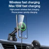 Yesido Autós Tartó Vezeték Nélküli Töltéssel (DS30) - Műszerfalhoz, Type-C, 15W, Qi2.0 - Fekete thumbnail