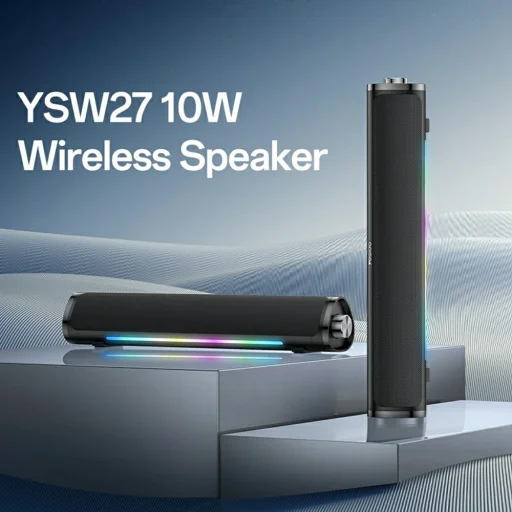 Yesido Vezeték nélküli hangszóró (YSW27) - Bluetooth 5.3, Audio System hang erősítő, RGB fények, TF, AUX, USB, 1200mAh - Fekete - 2