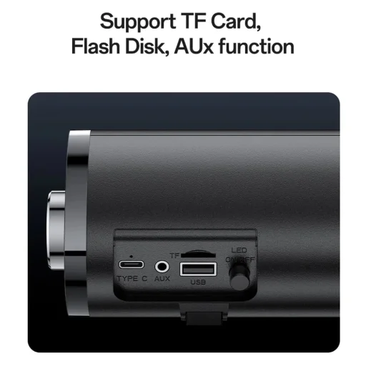 Yesido Vezeték nélküli hangszóró (YSW27) - Bluetooth 5.3, Audio System hang erősítő, RGB fények, TF, AUX, USB, 1200mAh - Fekete - 9