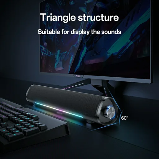 Yesido Vezeték nélküli hangszóró (YSW27) - Bluetooth 5.3, Audio System hang erősítő, RGB fények, TF, AUX, USB, 1200mAh - Fekete - 3