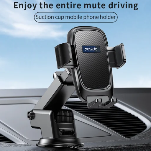 Yesido Autós tartó (C262) - Gravitációs fogás, műszerfalra és szélvédőre - Fekete - 3