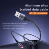 USB to Type-C Yesido - Adatkábel (CA129C), Gyors töltés, 18W, 3A, 480Mbps, CarPlay kompatibilis, Alumínium ötvözet, 1.2m - Fekete thumbnail