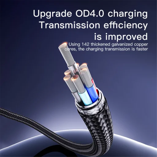 USB to Type-C Yesido - Adatkábel (CA129C), Gyors töltés, 18W, 3A, 480Mbps, CarPlay kompatibilis, Alumínium ötvözet, 1.2m - Fekete - 5