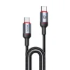 Type-C to Type-C Yesido - Data Cable (CA181), Gyors töltés, 60W, 3A, 480Mbps, Alumínium ötvözet, 1.2m - Fekete thumbnail