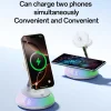 iPhone, Apple Watch, AirPods Fehér Yesido Wireless Charging Station 3in1 (DS31) - Mágneses Tartó, RGB világítás, 15W thumbnail
