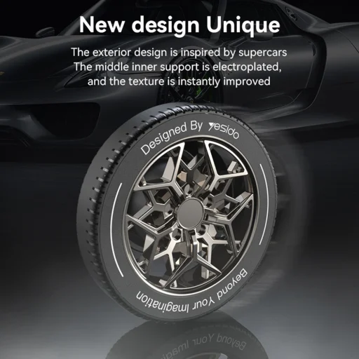 Yesido Autós tartó (C266) - Mágneses N52, műszerfalra, 360 fokos talp, teleszkópos karos befogó, egyedi kialakítás, 4.7-7.2 inch - Fekete - 4