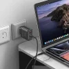 Yesido - Fali töltő (YC144C) - GaN, Gyors töltés, Telefonhoz, Tablethez, USB, 2x Type-C, PD65W, QC18W, USB-C Kábel, 1m - Fekete thumbnail